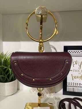 Chloe Nile Small Semi-Crescent Bracelet Crossbody in Stunning WINE color